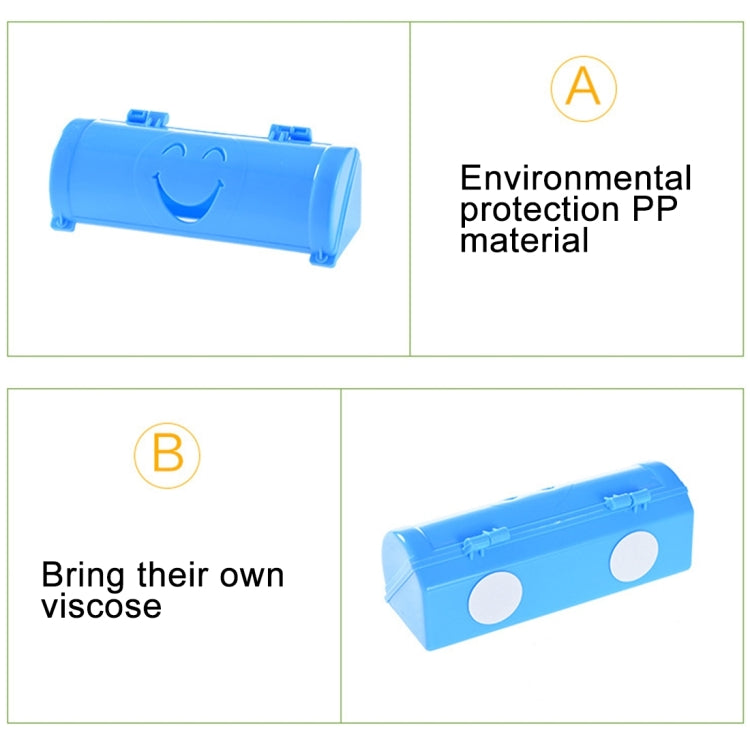 Smile Face Kitchen Hanging Style Non-trace Sticky Trash Bag Storage Box, Random Color Delivery, Size: 18.6x7x6.3cm