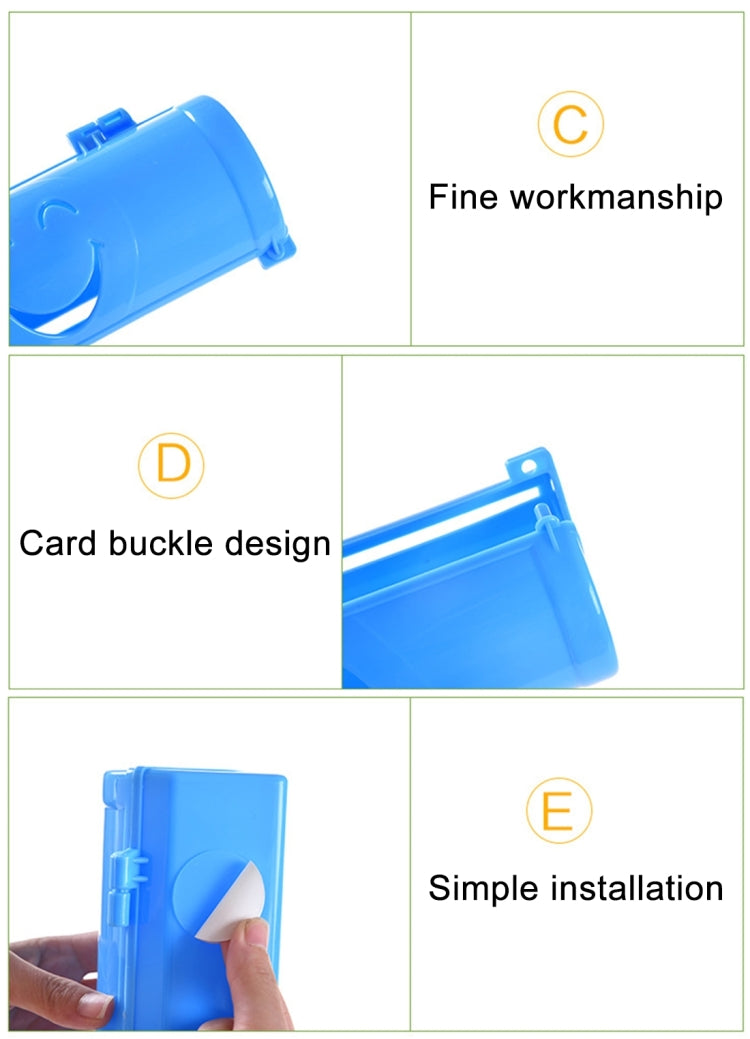 Smile Face Kitchen Hanging Style Non-trace Sticky Trash Bag Storage Box, Random Color Delivery, Size: 18.6x7x6.3cm
