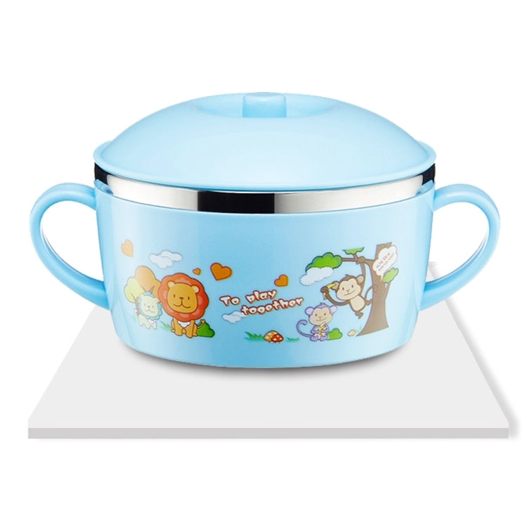 225ml Stainless Steel Thermal Insulated Cartoon Style Bowl With Cover And Handles For Child