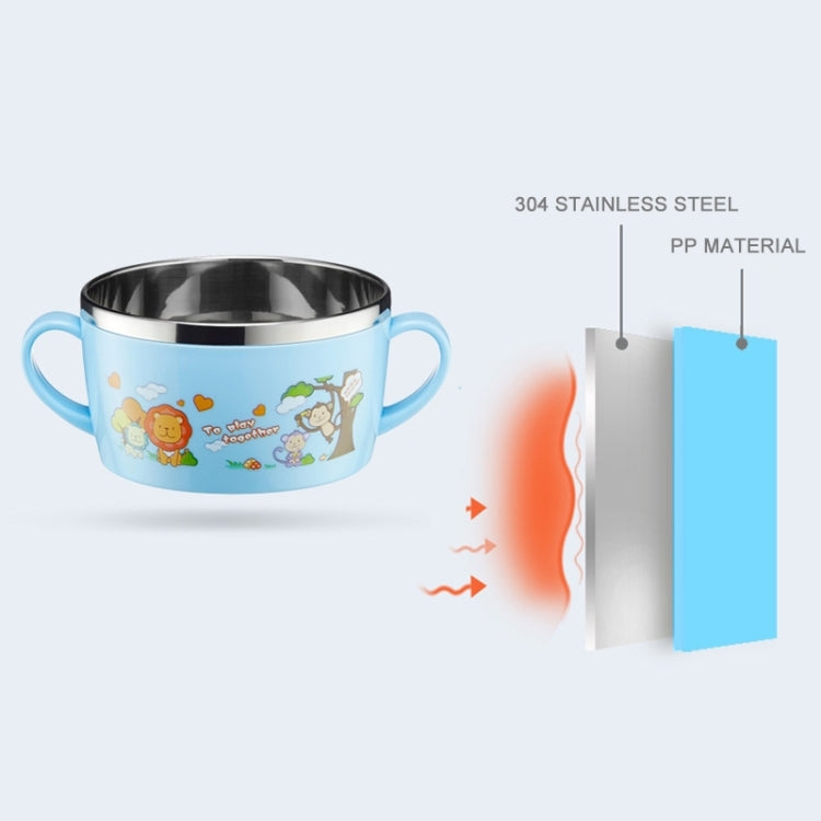 225ml Stainless Steel Thermal Insulated Cartoon Style Bowl With Cover And Handles For Child