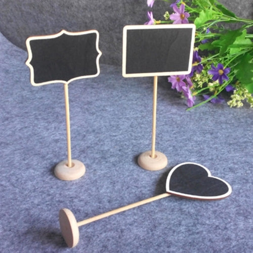 10 PCS Mini Small Wooden Blackboard Store Price Sign Wedding Table, Size: 8.0 x 18.0cm, Random Style Delivery