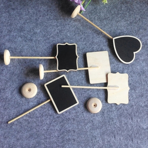 10 PCS Mini Small Wooden Blackboard Store Price Sign Wedding Table, Size: 8.0 x 18.0cm, Random Style Delivery