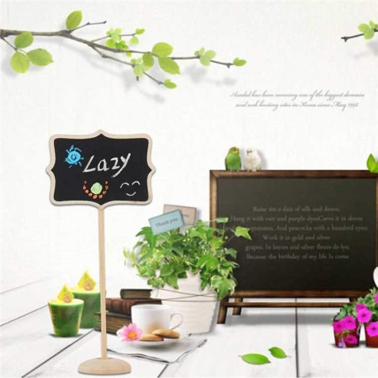 10 PCS Mini Small Wooden Blackboard Store Price Sign Wedding Table, Size: 8.0 x 18.0cm, Random Style Delivery