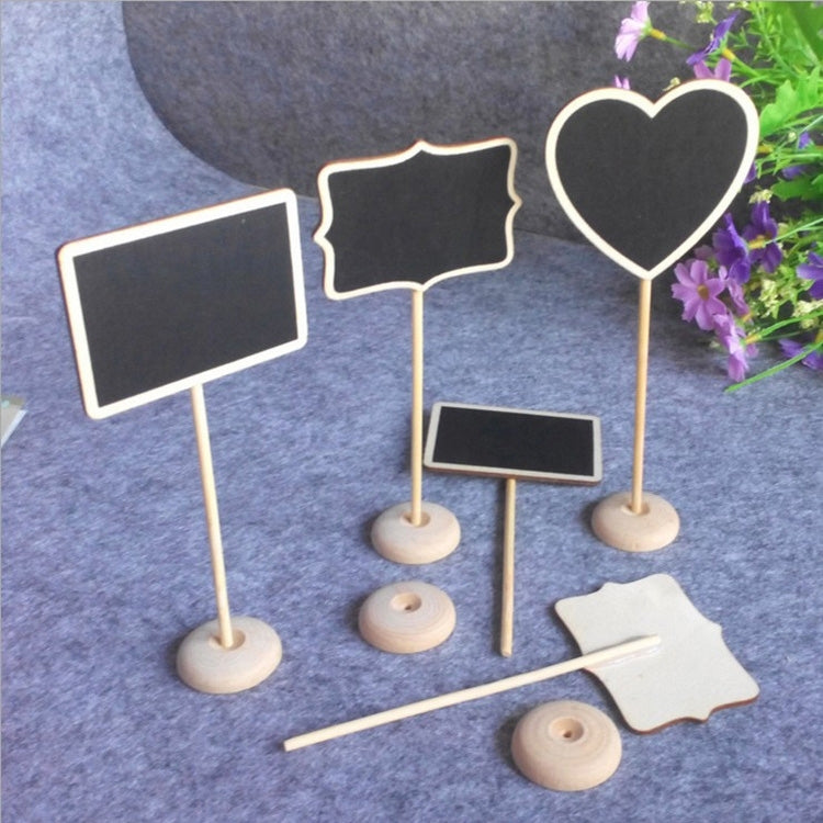 10 PCS Mini Small Wooden Blackboard Store Price Sign Wedding Table, Size: 8.0 x 18.0cm, Random Style Delivery