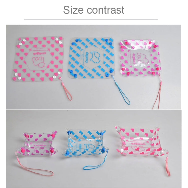Pet Bowl Portable folding PVC pet feeding drinking bowl,S,Size:15*15cm,Random Color Delivery
