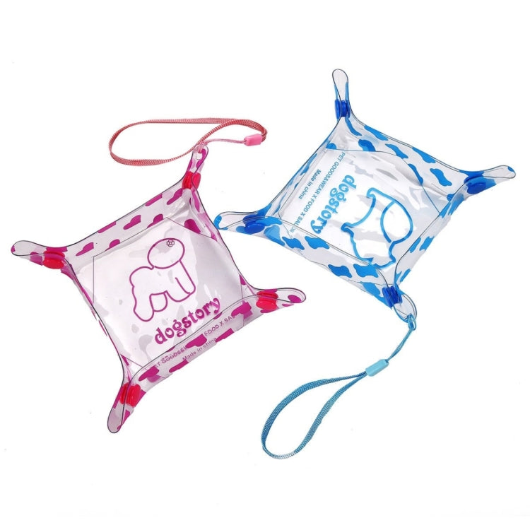 Pet Bowl Portable folding PVC pet feeding drinking bowl,M,Size:17*17cm,Random Color Delivery