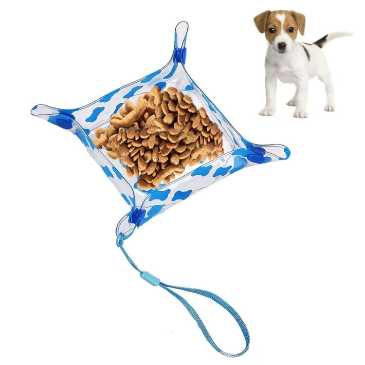 Pet Bowl Portable folding PVC pet feeding drinking bowl,M,Size:17*17cm,Random Color Delivery