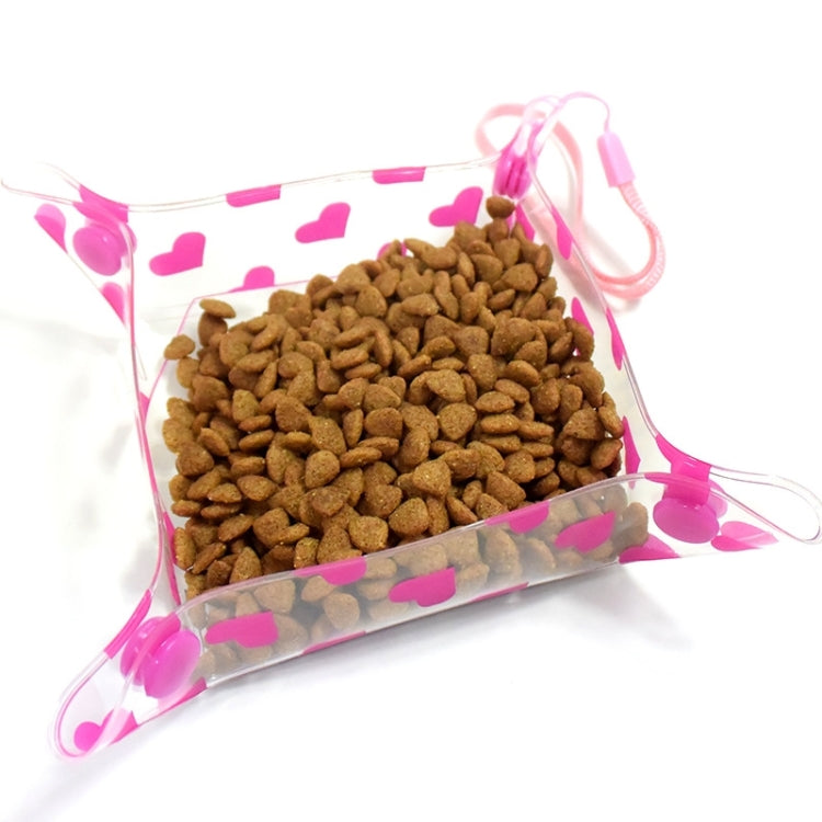 Pet Bowl Portable folding PVC pet feeding drinking bowl,M,Size:17*17cm,Random Color Delivery