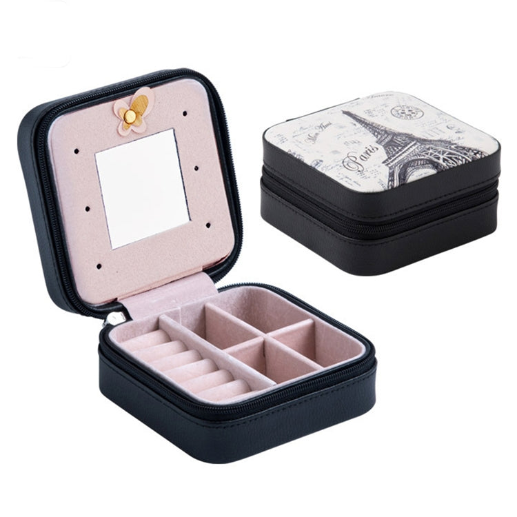 Macaron Small Jewelry Box Rings and Earrings Mirrored Travel Storage Case