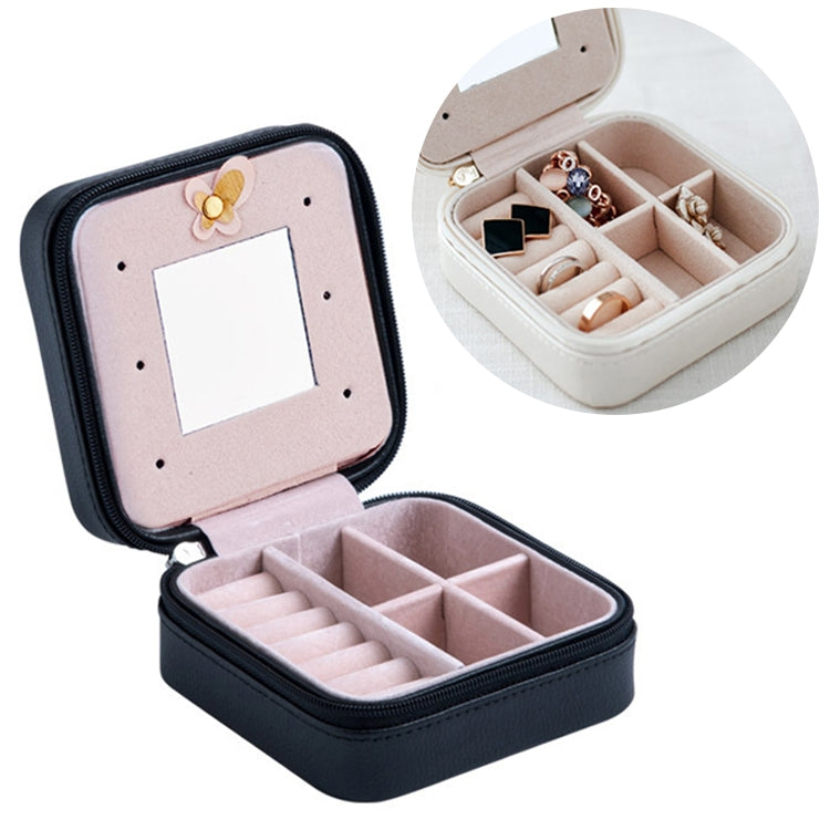 Macaron Small Jewelry Box Rings and Earrings Mirrored Travel Storage Case