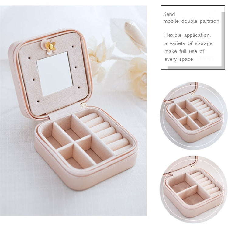 Macaron Small Jewelry Box Rings and Earrings Mirrored Travel Storage Case