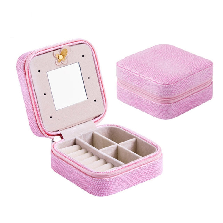 Macaron Small Jewelry Box Rings and Earrings Mirrored Travel Storage Case