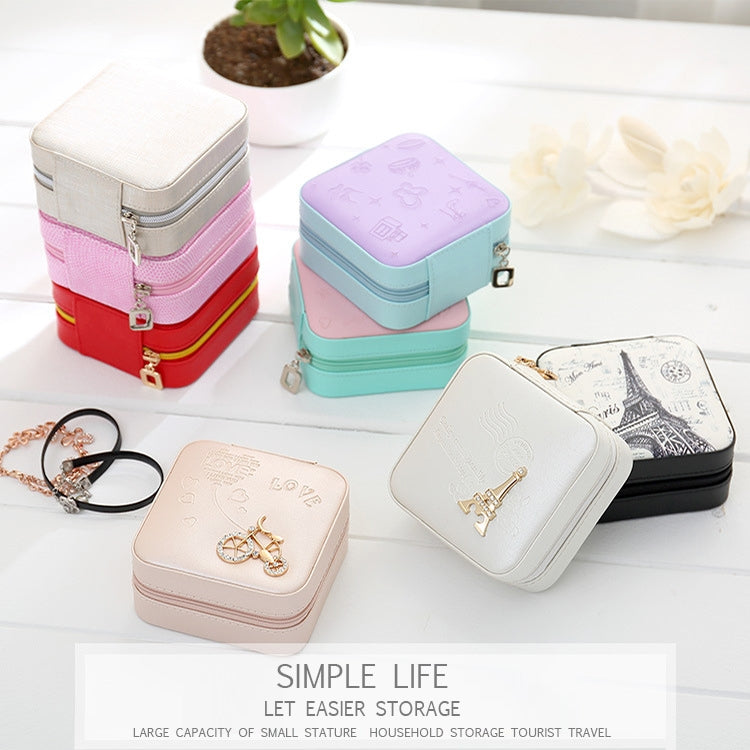Macaron Small Jewelry Box Rings and Earrings Mirrored Travel Storage Case