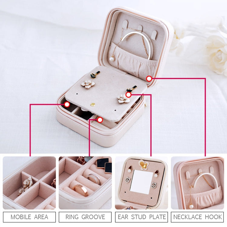 Macaron Small Jewelry Box Rings and Earrings Mirrored Travel Storage Case