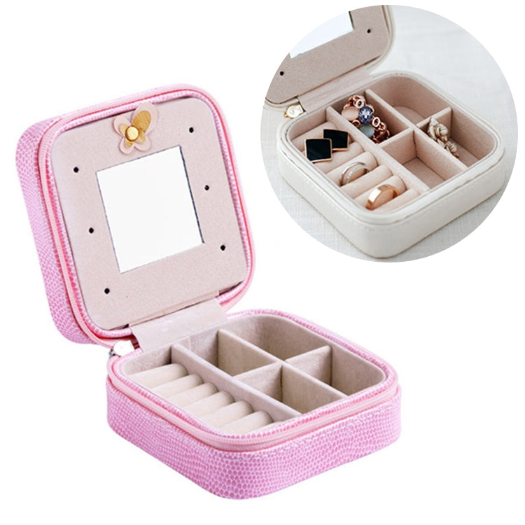 Macaron Small Jewelry Box Rings and Earrings Mirrored Travel Storage Case