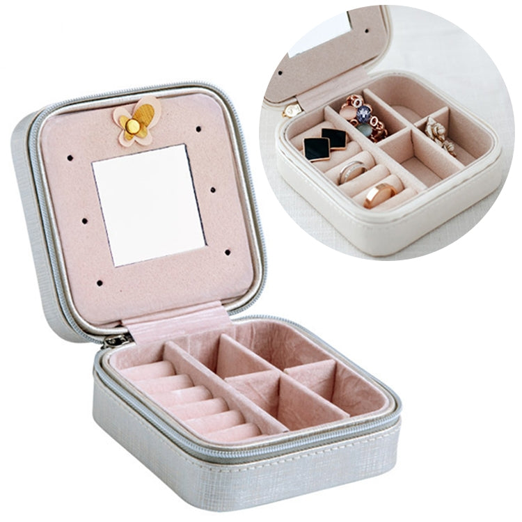Macaron Small Jewelry Box Rings and Earrings Mirrored Travel Storage Case