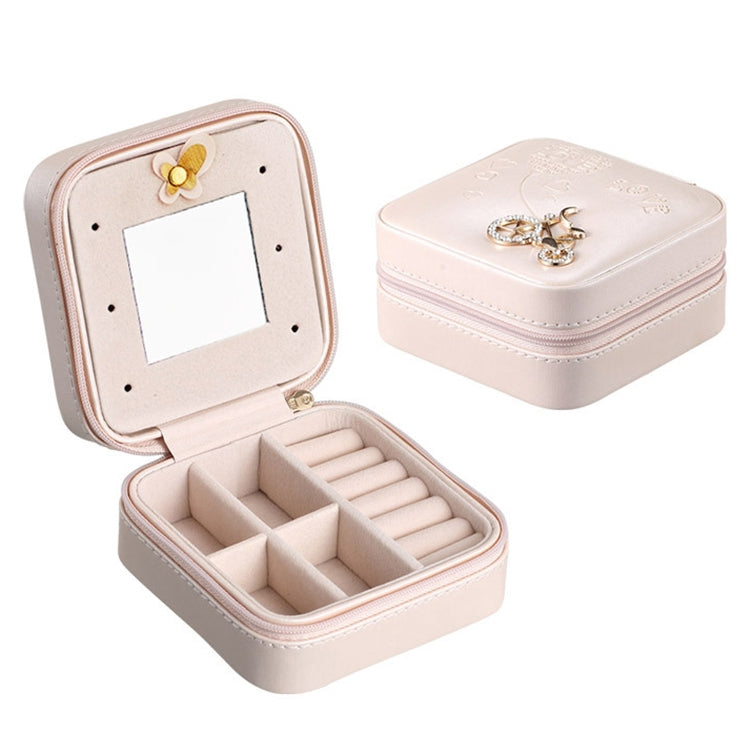 Macaron Small Jewelry Box Rings and Earrings Mirrored Travel Storage Case