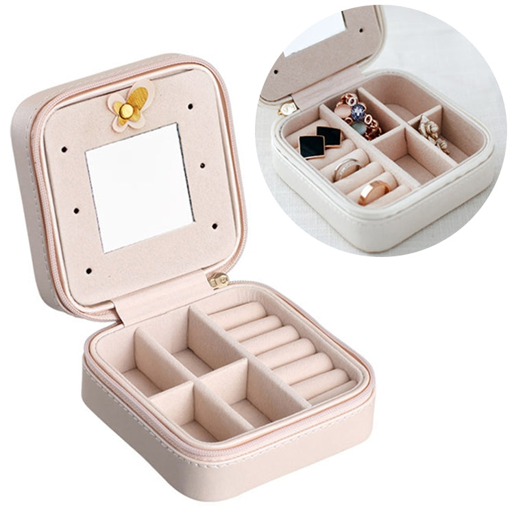 Macaron Small Jewelry Box Rings and Earrings Mirrored Travel Storage Case