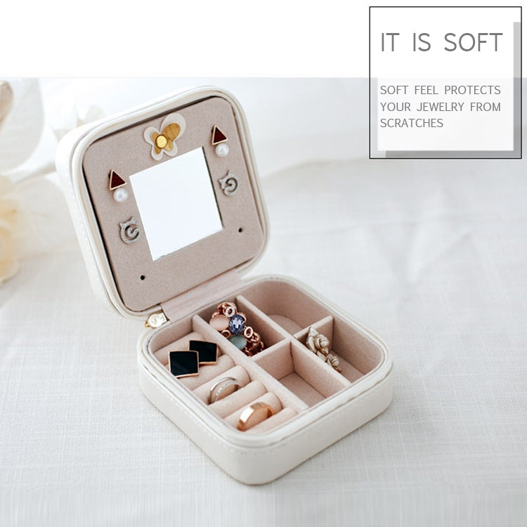 Macaron Small Jewelry Box Rings and Earrings Mirrored Travel Storage Case