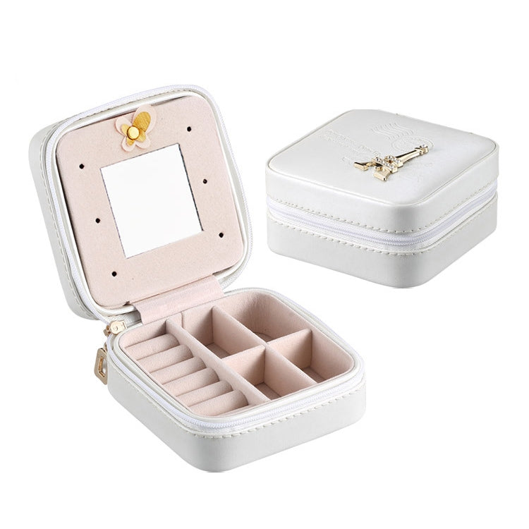 Macaron Small Jewelry Box Rings and Earrings Mirrored Travel Storage Case