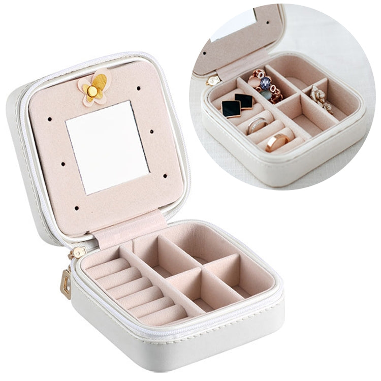 Macaron Small Jewelry Box Rings and Earrings Mirrored Travel Storage Case