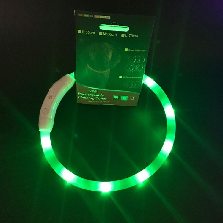 LED Light Collar USB Rechargeable Pet Dogs Collar, Size: M, Length: 50cm
