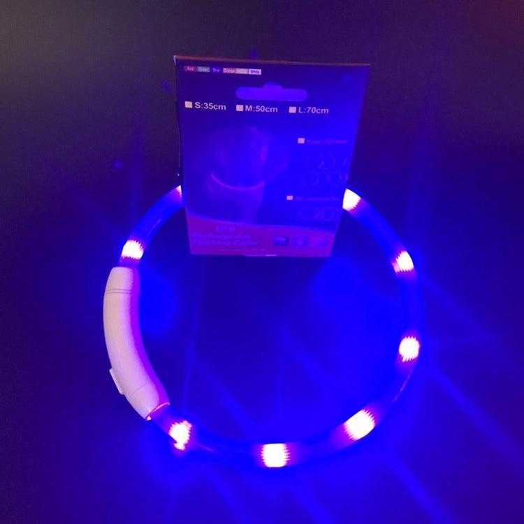 LED Light Collar USB Rechargeable Pet Dogs Collar, Size: M, Length: 50cm