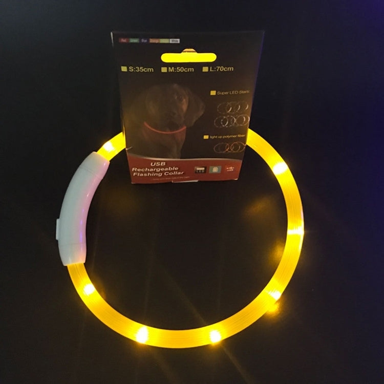 LED Light Collar USB Rechargeable Pet Dogs Collar, Size: M, Length: 50cm