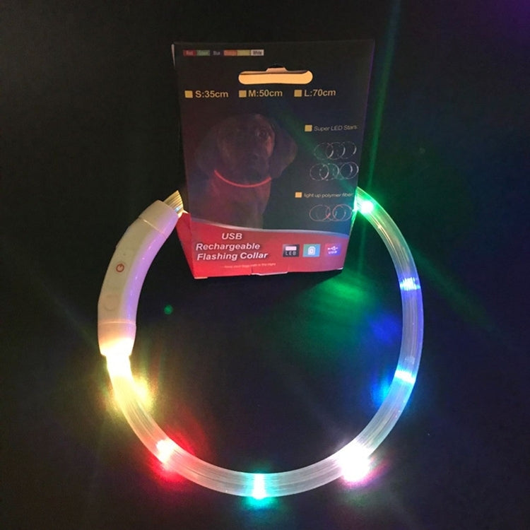 LED Light Collar USB Rechargeable Pet Dogs Collar, Size: L, Length: 70cm