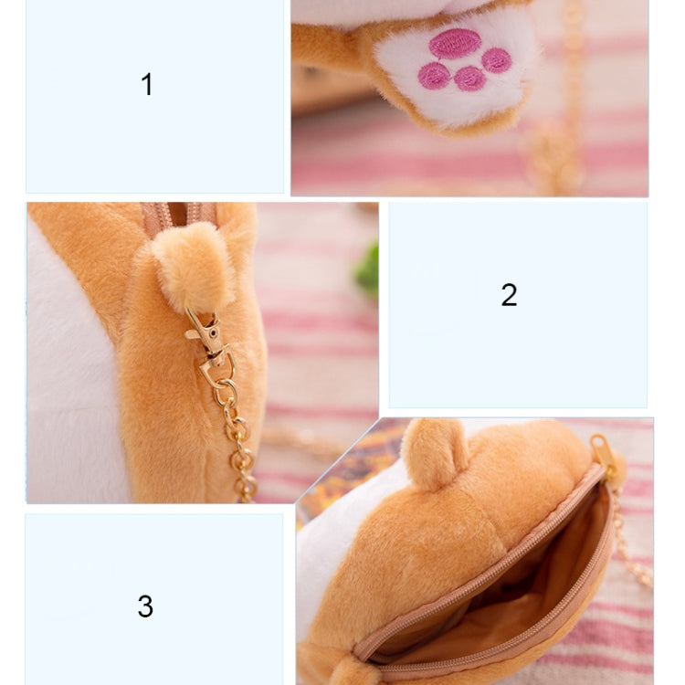 Simple Cute Corgi Buttocks Portable Crossbody Bag Coin Purse with Chain