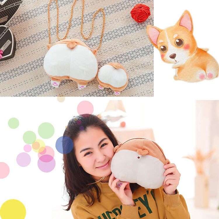 Simple Cute Corgi Buttocks Portable Little Coin Purse (Without the Chain)