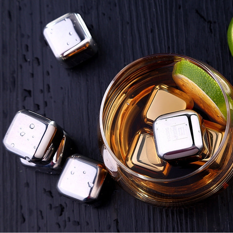 4 PCS Stainless Steel Chilling Reusable Ice Cubes for Whiskey, Vodka, Liqueurs