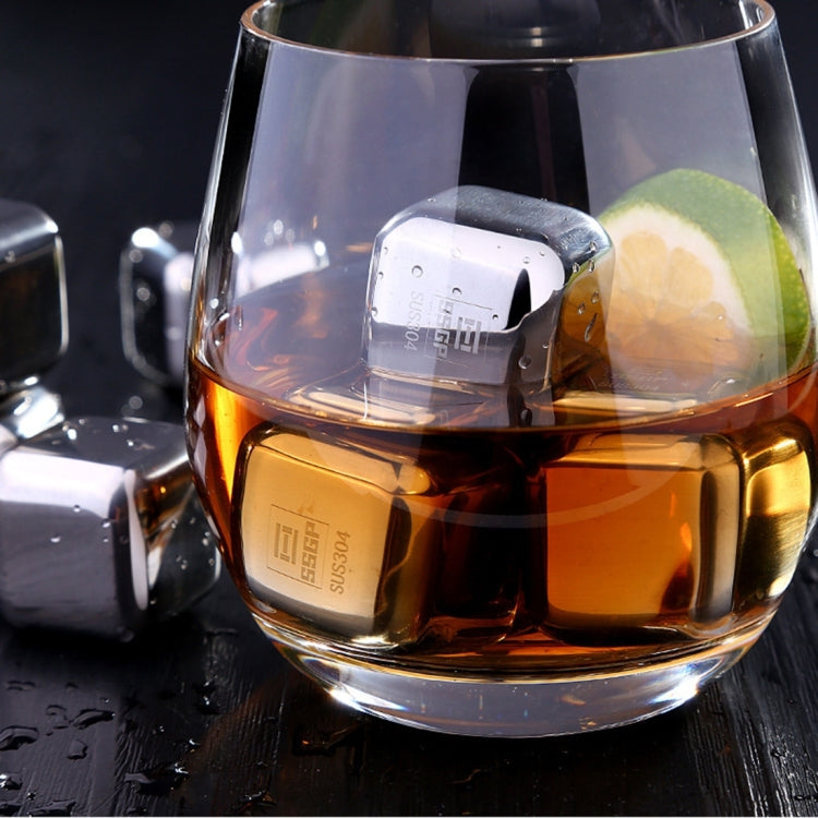 4 PCS Stainless Steel Chilling Reusable Ice Cubes for Whiskey, Vodka, Liqueurs