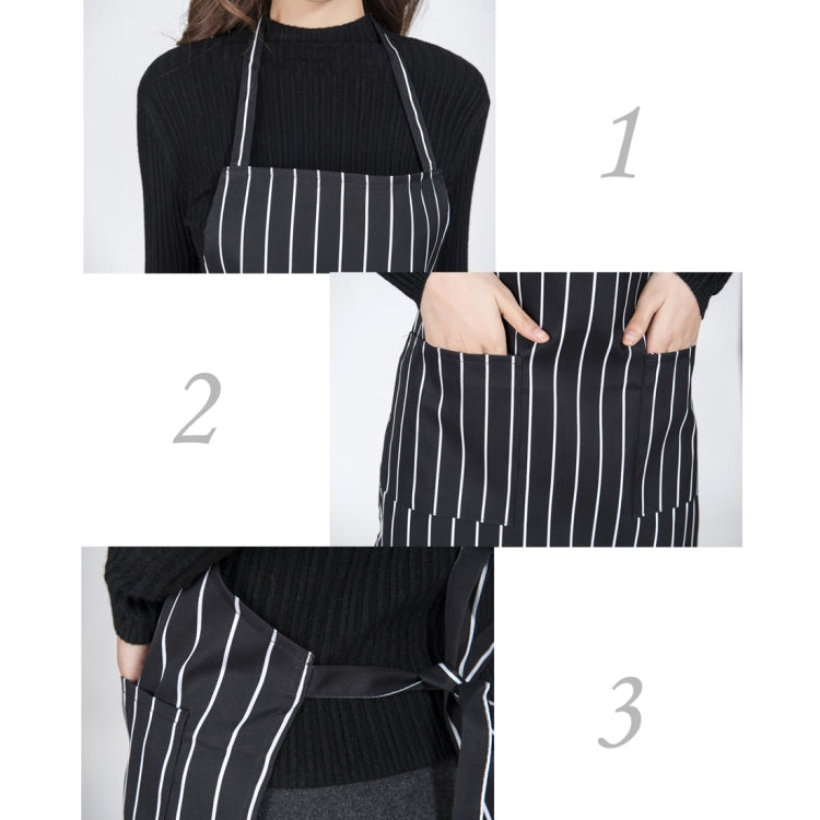 2 PCS Black and White Stripes Unisex Chef Waiter Barista Aprons Work Aprons