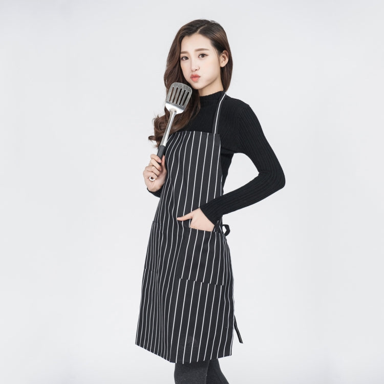 2 PCS Black and White Stripes Unisex Chef Waiter Barista Aprons Work Aprons