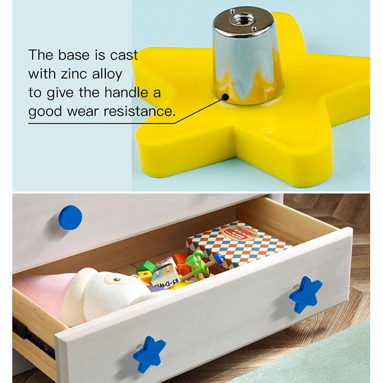 5 PCS Little Blue Star Pattern Shockproof Modern Cartoon Children Drawer Cabinet Handle
