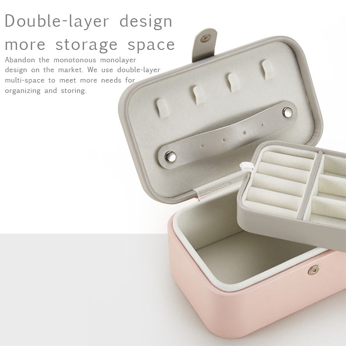 Lucky Clover Jewelry Box Case Synthetic Leather Necklace Ring Storage Organizer 