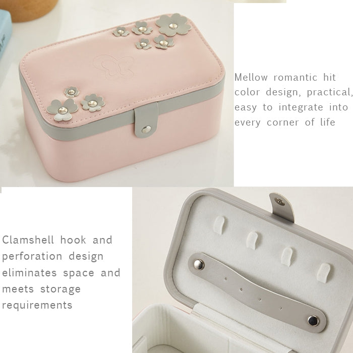 Lucky Clover Jewelry Box Case Synthetic Leather Necklace Ring Storage Organizer 