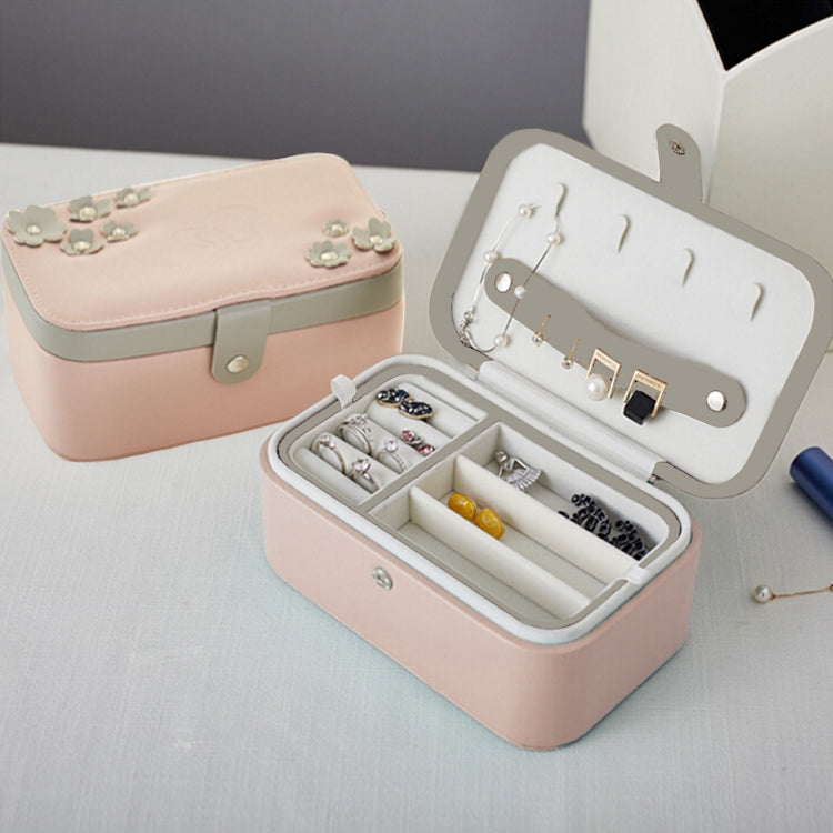 Lucky Clover Jewelry Box Case Synthetic Leather Necklace Ring Storage Organizer 