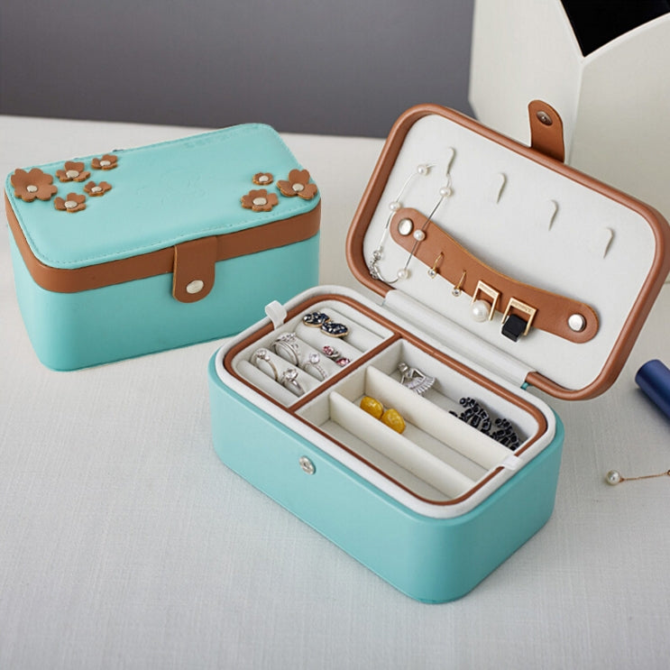 Lucky Clover Jewelry Box Case Synthetic Leather Necklace Ring Storage Organizer 