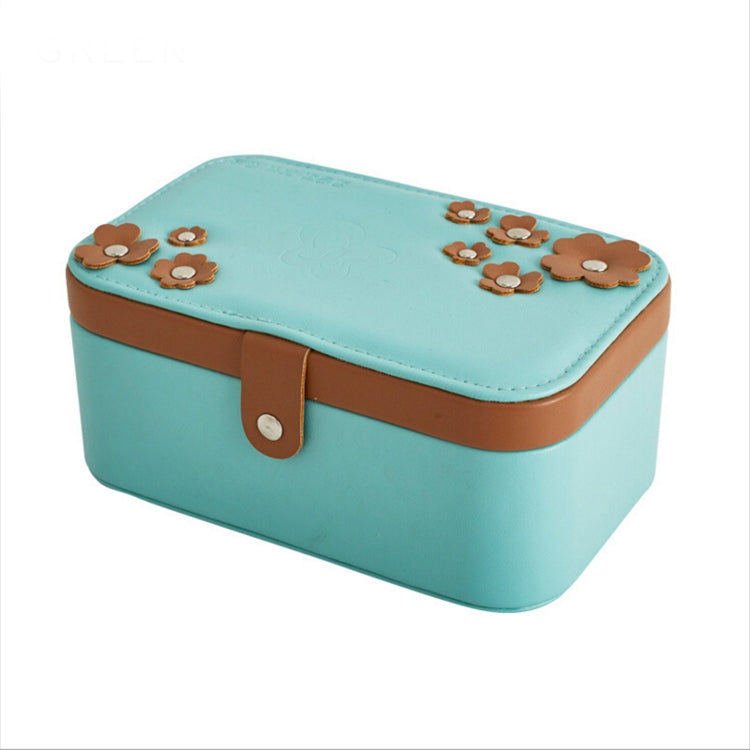 Lucky Clover Jewelry Box Case Synthetic Leather Necklace Ring Storage Organizer 