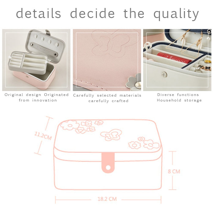 Lucky Clover Jewelry Box Case Synthetic Leather Necklace Ring Storage Organizer 
