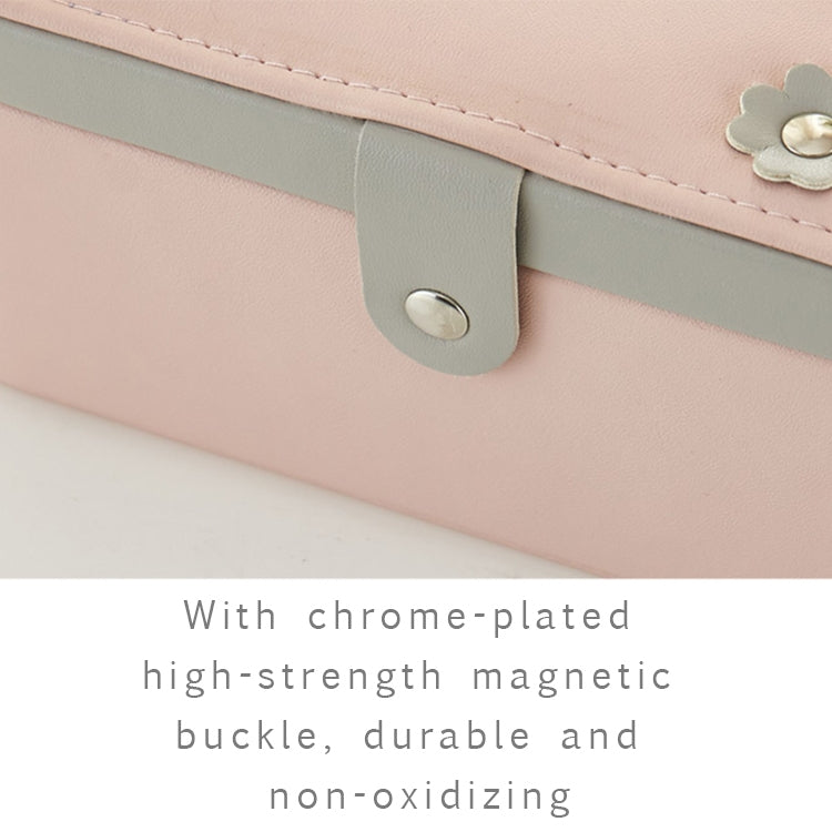 Lucky Clover Jewelry Box Case Synthetic Leather Necklace Ring Storage Organizer 