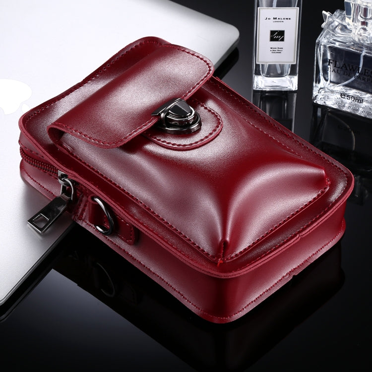 PU Leather Single-shoulder Credit Card Case Coins Little Purse Wallet(Red)