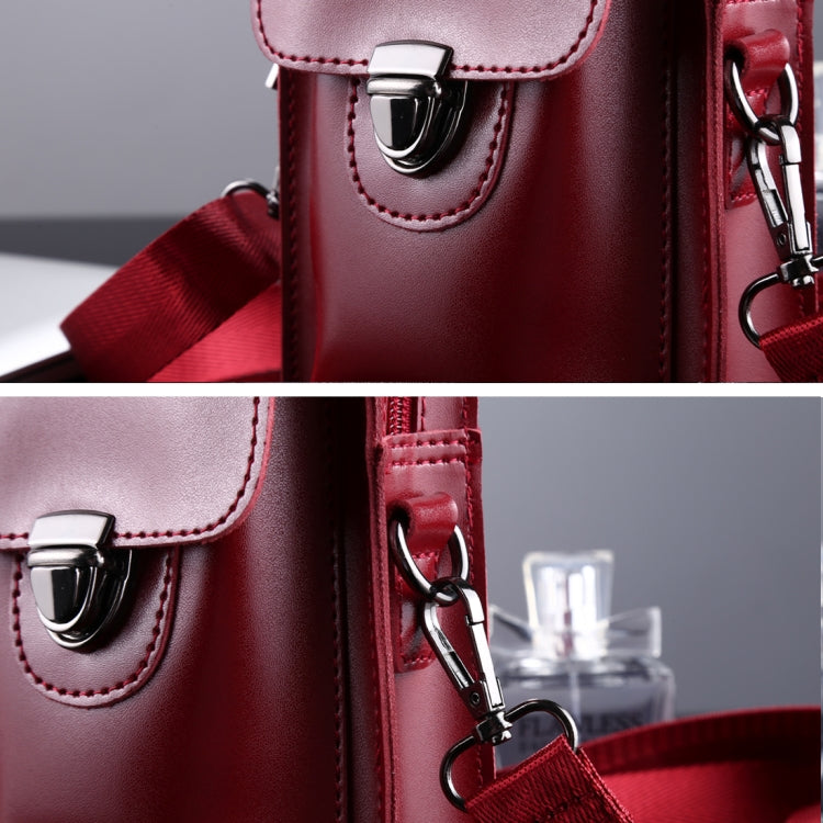 PU Leather Single-shoulder Credit Card Case Coins Little Purse Wallet(Red)