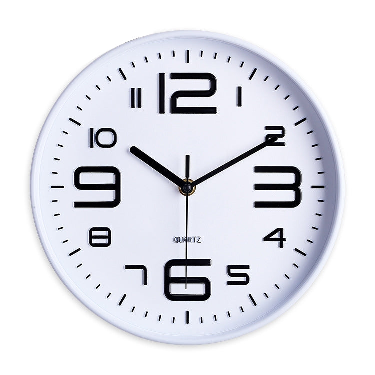 10 inch Creative Decorative Round Shape Living Room Simple Modern Quartz Wall Clock(White)