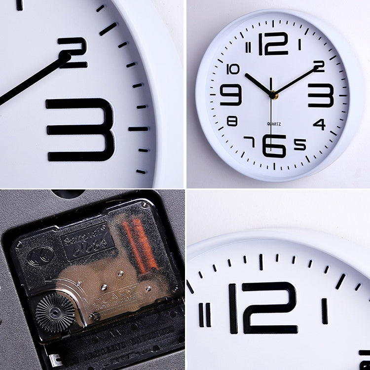 10 inch Creative Decorative Round Shape Living Room Simple Modern Quartz Wall Clock(White)