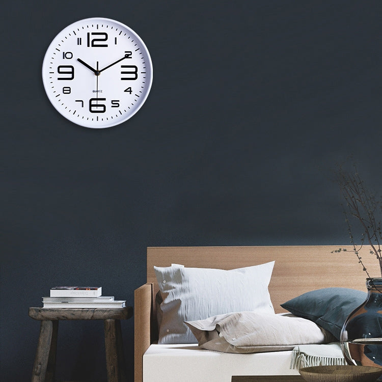 10 inch Creative Decorative Round Shape Living Room Simple Modern Quartz Wall Clock(White)