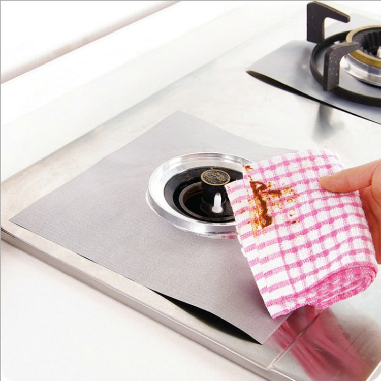 5 PCS Gas Furnace Surface Ultra-thin Fibre Material Stovetop Protective Cleaning Pad, Size: 27*27cm (Silver)