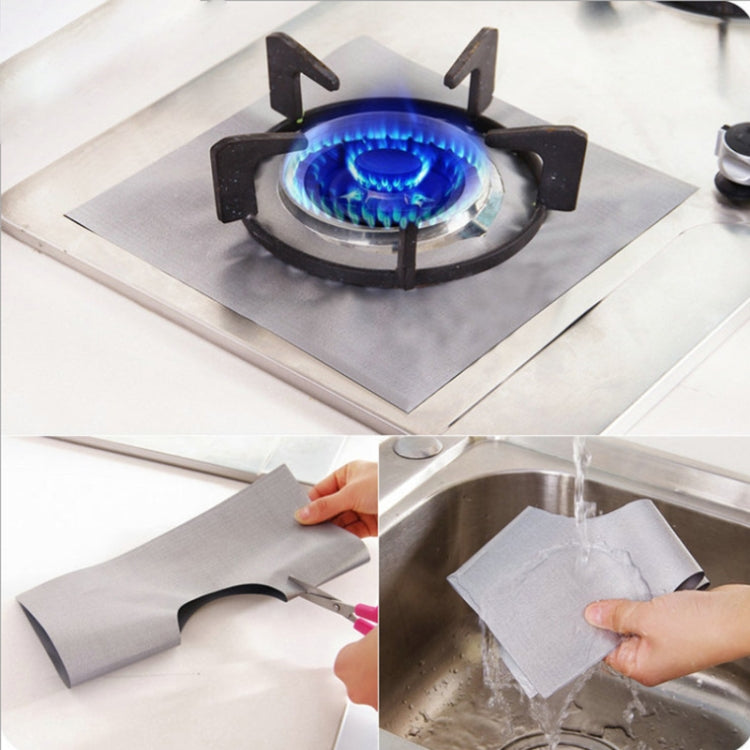 5 PCS Gas Furnace Surface Ultra-thin Fibre Material Stovetop Protective Cleaning Pad, Size: 27*27cm (Silver)